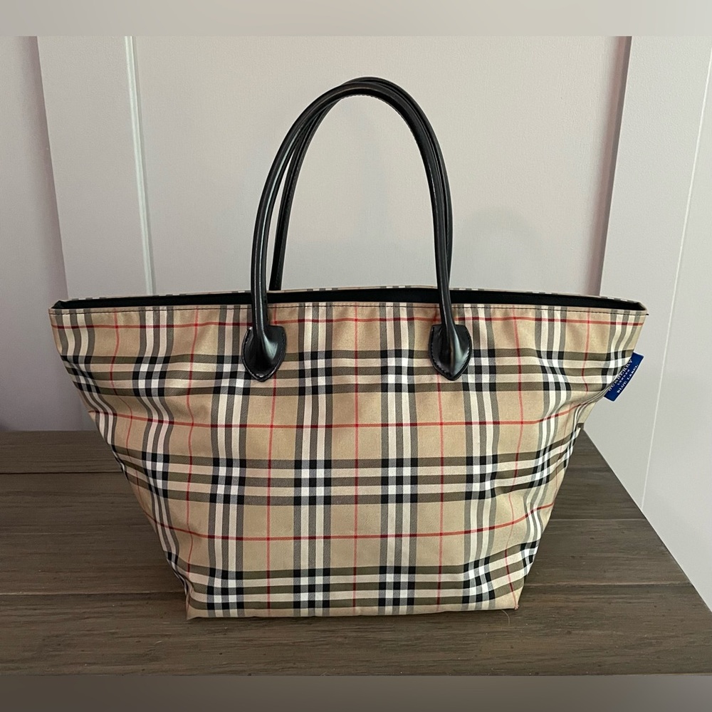 Burberry Nova Check, Blue Label Tote Bag. Authentic